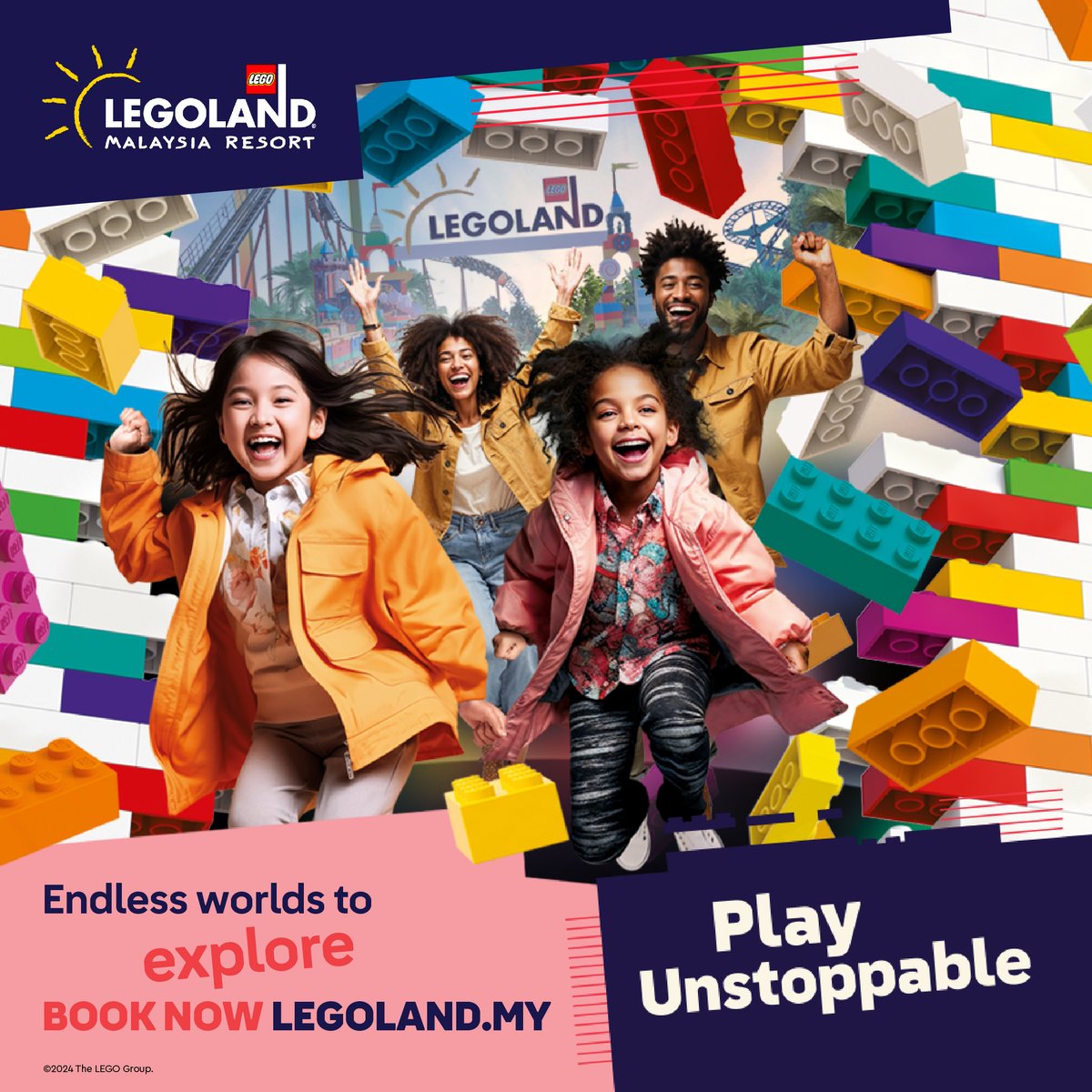 LEGOLAND_MY's tweet image. Brace yourselves for Play Unstoppable! With countless worlds to discover, you won't want to miss out on a day filled with unstoppable fun and creativity at LEGOLAND Malaysia Resort. 
Explore: legoland.com.my/explore/shows-…  
#PlayUnstoppable #LLMR #Creative #Imaginations