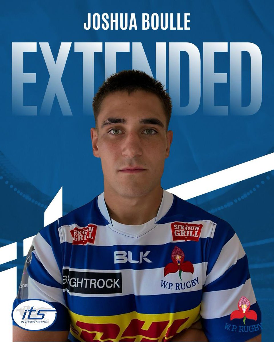 #Extension: ITS is delighted to announce that Joshua Boulle has officially renewed his contract with @WP_RUGBY Here's to yet another installment of triumph and progress! #ITS #WesternProvince #rugby #intouchsports #ITSannouncement #ITSExtension #itsrugbydeals