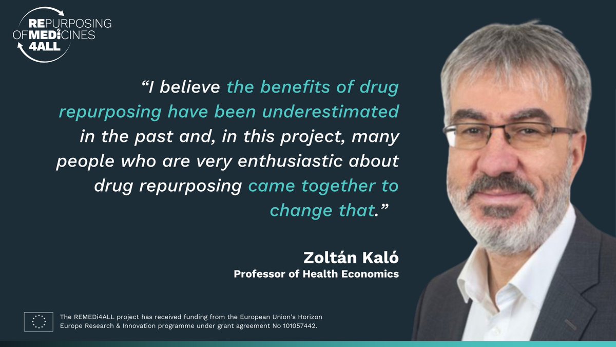 In @REMEDi4ALL, we have a unique combination of expertise to address the complexities of #DrugRepurposing. Prof. Zoltán Kaló, CEO of Syreon (a #RALL partner) expresses his enthusiasm and future hopes for the project in this quote. ➡️ More here: remedi4all.org/about-us