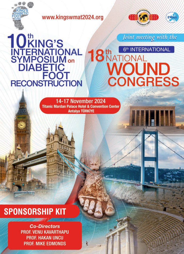 📢⚡️⚡️ The #KingsDFC #DiabeticFoot meeting is in #Turkey 14-17 November, Antalya Come and join us - early registration fees available. kingswmat2024.org/invitation/ @DiabetesKings @VenuKavarthapu @BOFAS_UK @VSGBI @RCPhysicians @RoyColPod @kingshealth @EWMAwound