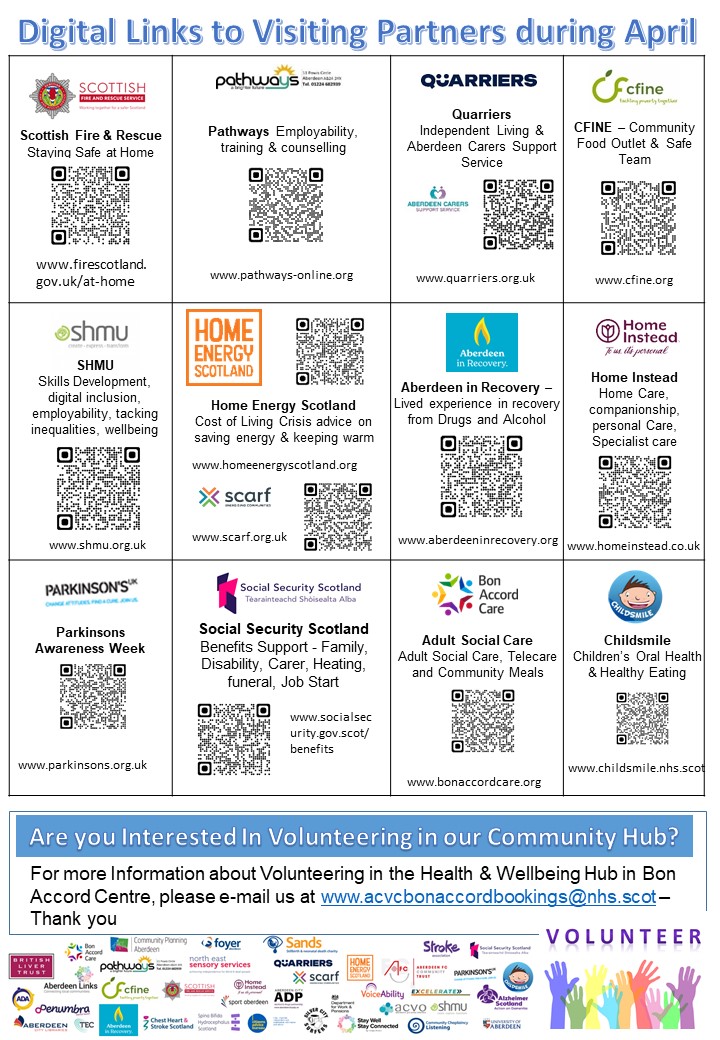 Caroline Anderson (@carolineand73) on Twitter photo What's on in the Aberdeen City Vaccination & Wellbeing Hub during April. Please see full programme on page 3 along with web links and QR codes for further info on page 4. Please share widely <a href="/NHSGrampian/">NHS Grampian</a> <a href="/HSCAberdeen/">Aberdeen City HSCP</a> <a href="/shmuORG/">shmu</a> <a href="/AFCCT/">Aberdeen FC Community Trust</a> What's on in the Aberdeen City Vaccination & Wellbeing Hub during April. Please see full programme on page 3 along with web links and QR codes for further info on page 4. Please share widely <a href="/NHSGrampian/">NHS Grampian</a> <a href="/HSCAberdeen/">Aberdeen City HSCP</a> <a href="/shmuORG/">shmu</a> <a href="/AFCCT/">Aberdeen FC Community Trust</a>