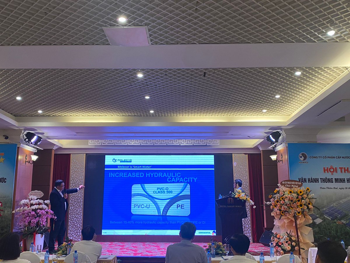 MolecorSEA's tweet photo. @MolecorSEA participated in the Vietnam Water Supply and Sewerage Association (VSWA) Annual Meeting last March 30 which was located in Hue City, Vietnam 📍.

➡️ The company presented their PVC-O water solutions 💧 that included #TOM pipes and #ecoFITTOM fittings. https://t.co/yV6xyCpDdg
