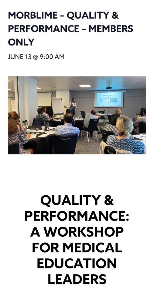 Join us in London for MorBLIME on 13th June for our focused workshop for education leaders on quality and performance. ❇️Decoding performance challenges ❇️Enhancing placement performance ❇️Implementing quality metrics ❇️Navigating change management mededleaders.co.uk/event/morblime…