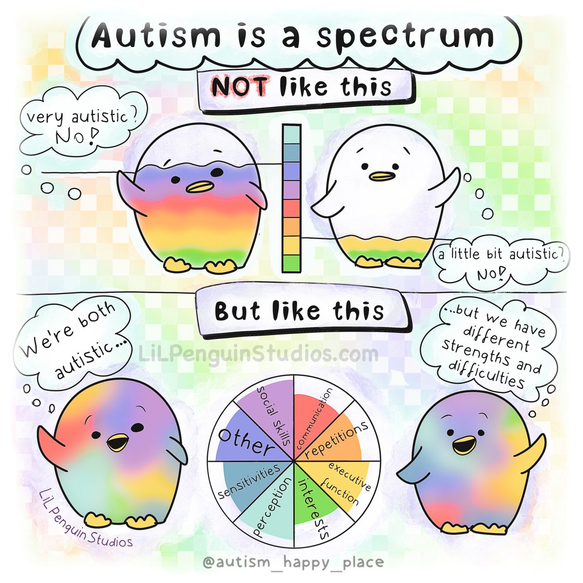 Autism is a Spectrum💛 🎨 Hand-drawn by me 🐧 This printable poster is available here: lilpenguinstudios.com/products/autis… #AutismAcceptanceMonth #AutismAwarenessMonth