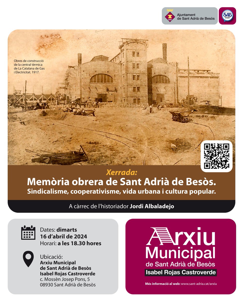 👉3 d'abril de 1973 
👉Manuel Fernández Márquez, treballador de les obres de la tèrmica de #FECSA moria a causa d'un tret de la policia durant una manifestació.

✊La memòria obrera de #SantAdria de Besòs #SAB centrarà la propera xerrada de l'Arxiu, amb <a href="/J_Albaladejo/">JordiAlbaladejoBlanco</a>
