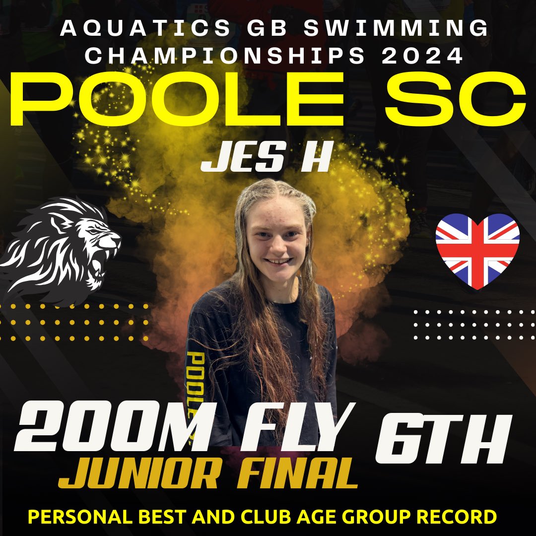 Poole Swimming Club (@pooleswimming) on Twitter photo Day 1: <a href="/Aquatics_GB/">Aquatics GB</a> Swimming Championships 2024. Well done to Jes who earned a new club record, personal best and 6th in the Junior Final in 200m Butterfly πππKate B (Bath Uni & Poole) earned a season best too πππ Day 1: <a href="/Aquatics_GB/">Aquatics GB</a> Swimming Championships 2024. Well done to Jes who earned a new club record, personal best and 6th in the Junior Final in 200m Butterfly πππKate B (Bath Uni & Poole) earned a season best too πππ