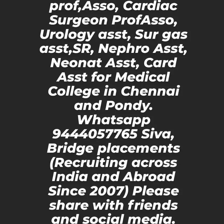 #Pathologist #Pathology #Coimbatore #Trichy #Hosur #Pondy  #Kannur #Sikkim #Oman #Freerecruitment #MultispecialtyHospital #bridgeplacementsjobs #medicaljobs #hospitaljobs #medicalfacultyjobs #doctorjobs #medicalcollegejobs #abroadjobs