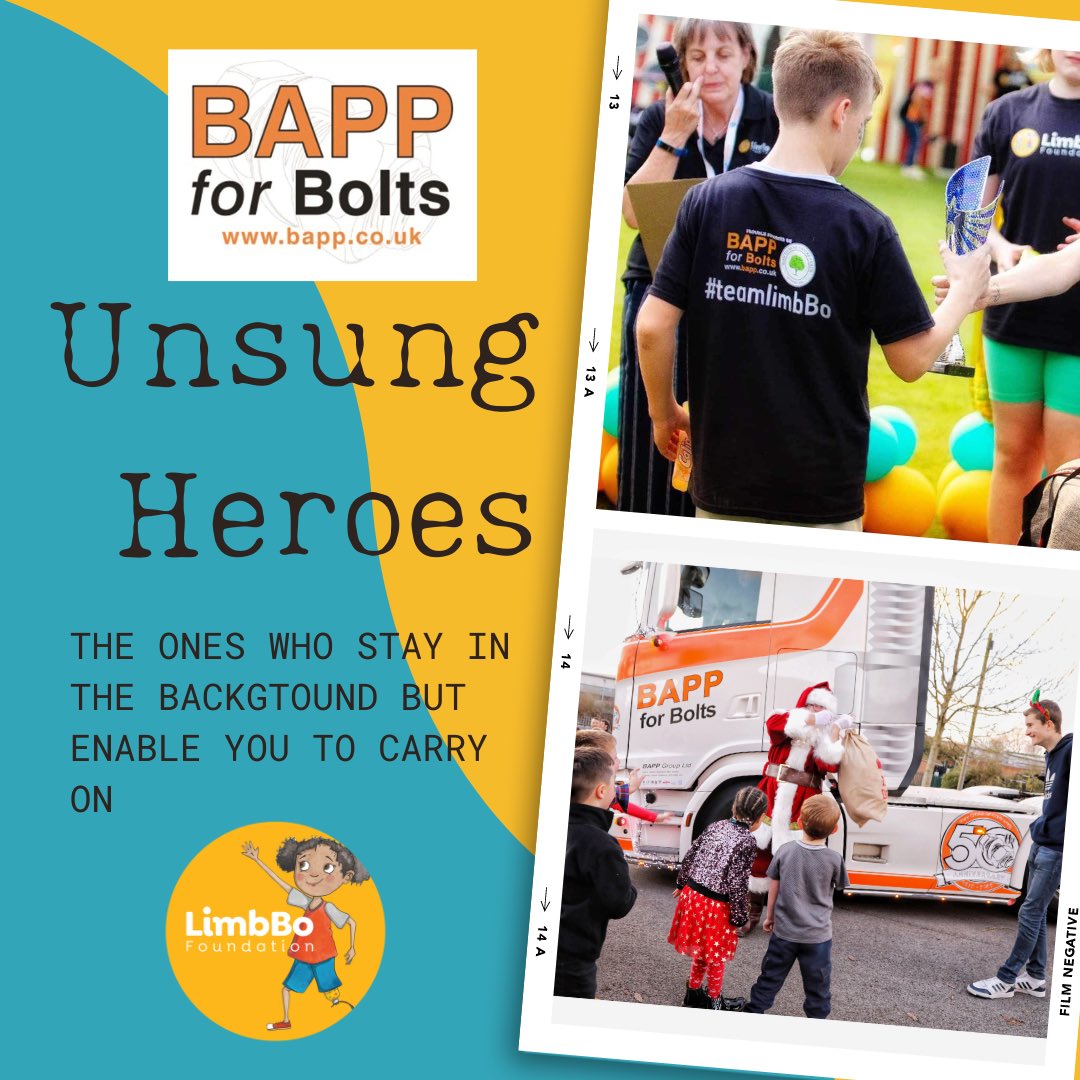As part of #limbdifferenceawareness month we’d like to thank @BAPPforBolts who have supported us constantly - quietly in the background but supportive in so many ways