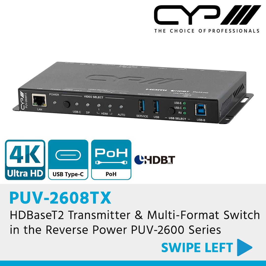 Introducing the latest hashtag#Innovation from CYP Europe - An ideal HDBaseT2 Transmitter &amp; Multi-Format Switch for seamless AV connectivity!  

Learn more: lnkd.in/eXah2rpF 

Discover the Latest Innovations here: reurl.cc/G47E23 

#CYP #CYPEurope #AVtweeps