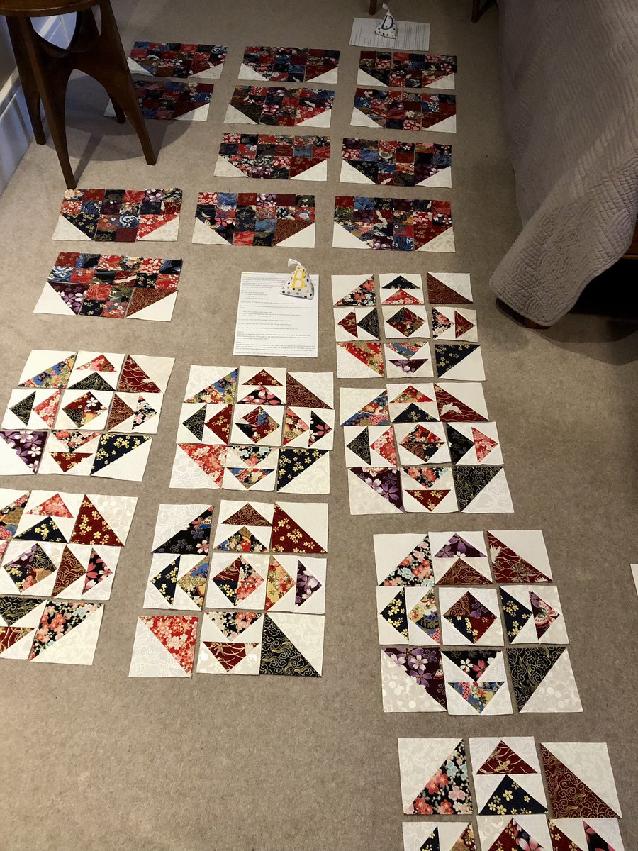 Laying out blocks for a patchwork quilt. Spot the mistake! #quilting #quilts #patchwork #patchworkquilts