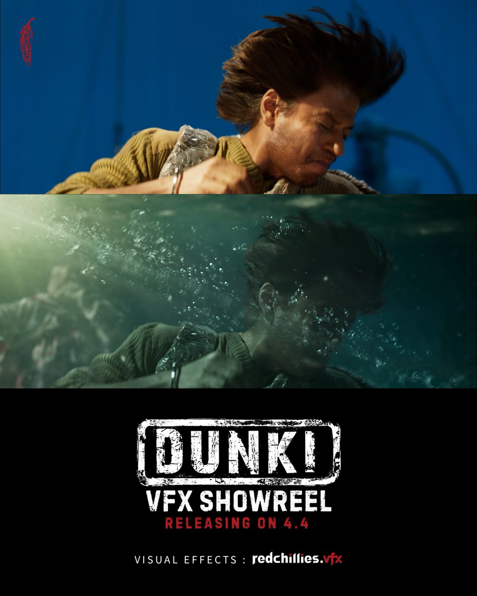 ‘Dive’ into the world of Dunki! 🫧🤿 Dunki VFX Breakdown releasing on 4.4. ➖ #Dunki #VFXbyRedchillies 🌶