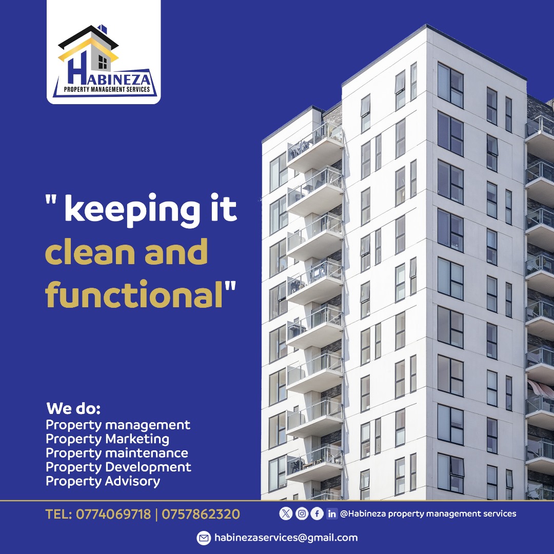 Habinezaservice's tweet photo. "keeping it clean and functional"  No matter how big/busy or complex the building might be, with our fully qualified team we keep all our buildings under Habineza management clean and functional. 
Reach us on; 0774069718 / 0757 862320
#propertymanagement #hpms #uganda #housing https://t.co/jsBFB9yXKK