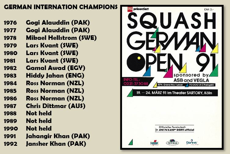 The German Open makes a welcome return to the calendar this week after a long gap. Here is the Library list of former German international champions: @PSAWorldTour @SquashInfo