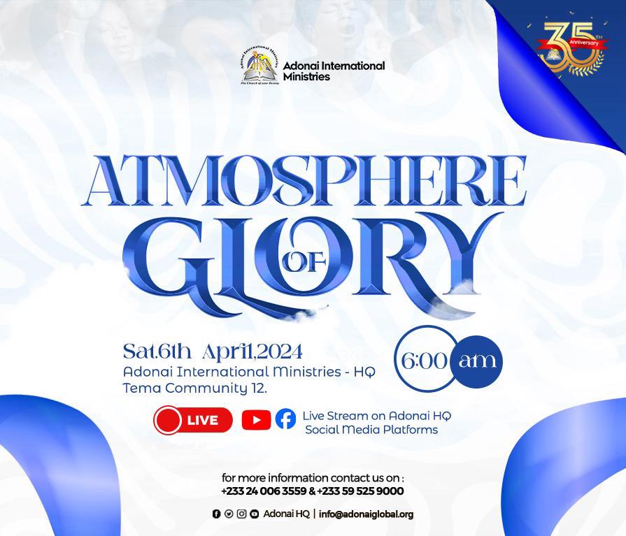 adonai_hq's tweet image. Join us worship, praise and pray  for His Glory will certainly show forth. Come along with a friend to experience the tangibility of God’s Glory. 

#AtmosphereofGlory #adonaiat35