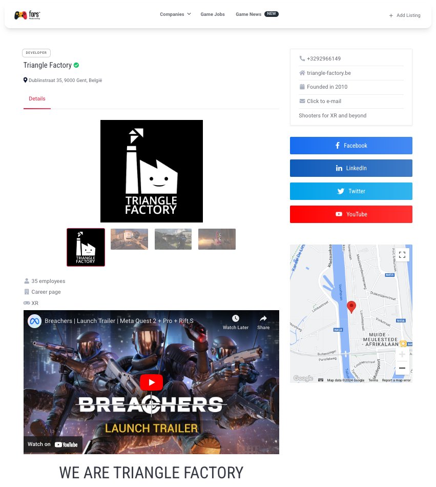 🎮 Exciting News! <a href="/fors_vc/">ForsVC</a> partners with the Belgian Game Directory, a platform highlighting the rapidly growing gaming industry in 🇧🇪. This partnership marks our commitment to boosting the Belgian gaming ecosystem. 

👉 Visit the game directory at gameindustry.be🇧🇪