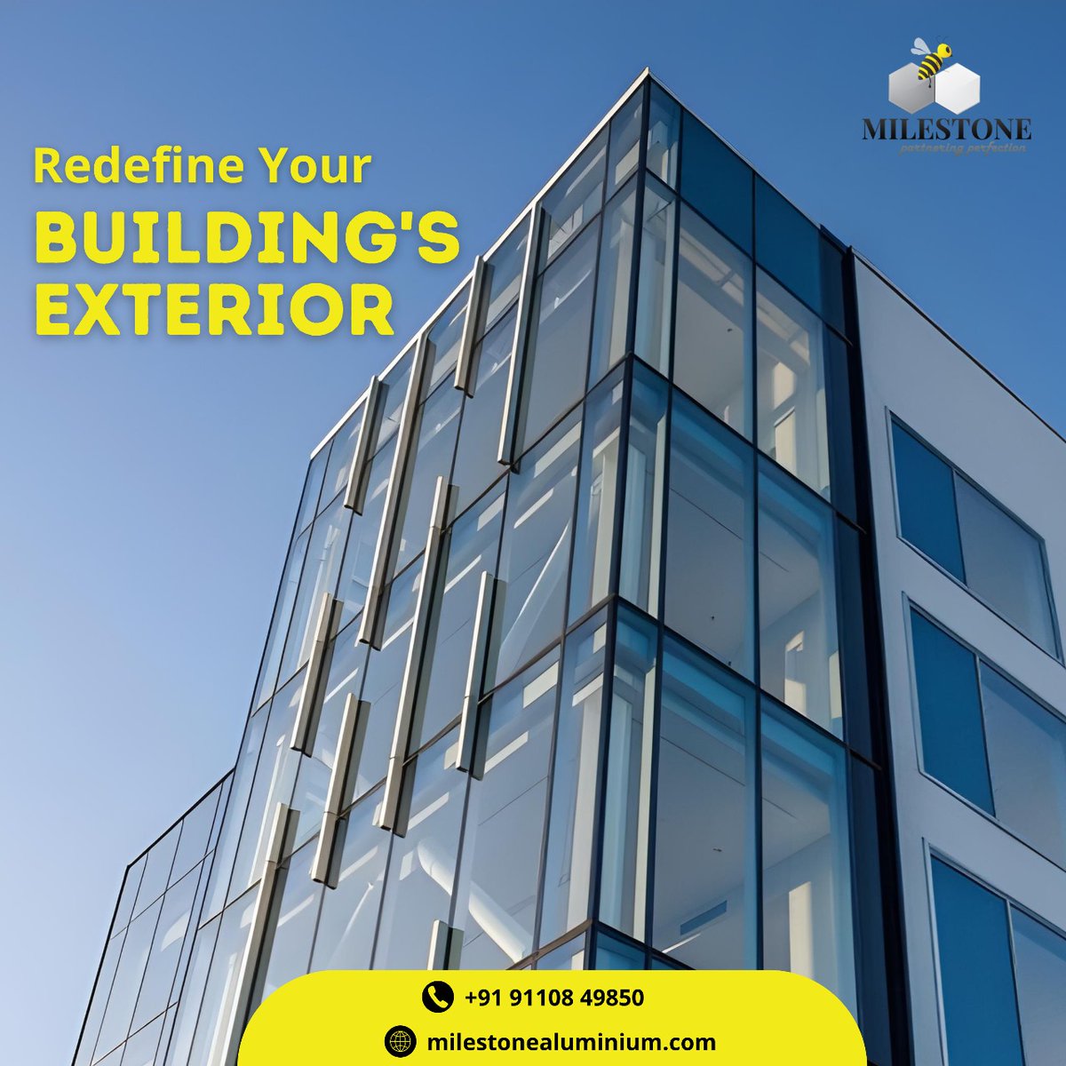 Milestone_AI's tweet photo. Redefine the very essence of your building's exterior with Milestone.

Contact us today at +91 91108 49850 or email us at info@milestonealuminium.com Explore more about our innovative solutions at https://t.co/suPqIHIYrB 
#MilestoneAluminium #Glazing #CladdingDesign  #SleekDesign https://t.co/Ok54rDKm08