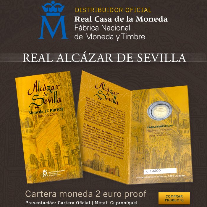 Carterita de 2 Euros Proof Real Alcázar de Sevilla.
lamasbolano.com/moneda-2-euro/…
