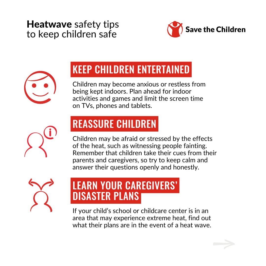 Extreme heat in the country has forced hundreds of schools to shut as the government warned that temperatures could soar further this week. Heatwaves pose significant risks to children's health. Here are 10 safety tips to keep your family and children safe. #GenerationHope