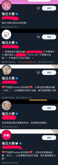 拿我影片模仿我的人太多，我只有這個大號和一個我主頁簡介中的小號，其他都是騙子。  我發現有些寶貝還是對騙子的X帳號識別不足，那我就和大家說一下騙子的基本特徵。  1⃣️置頂推文只要發布約炮APP，留下鏈接或者telegram頻道，都是騙子。&hellip;