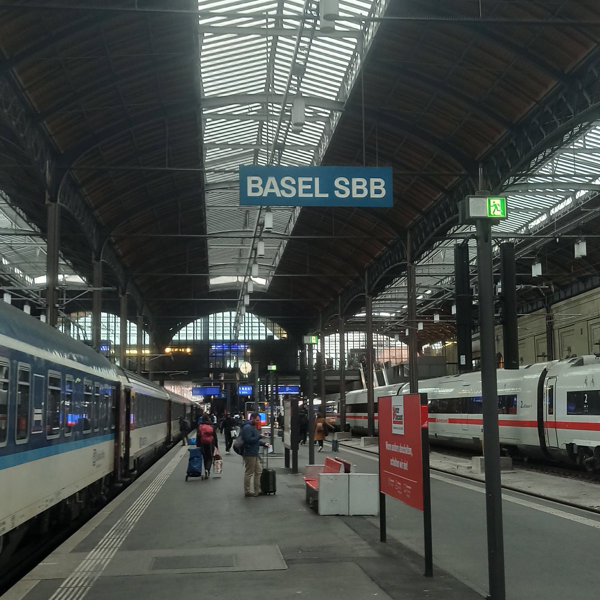 BioPhysMatt's tweet photo. Basel: reached, delay: 1h (expected if going via 🇩🇪, good to have reserve), chocolate for home: acquired 
#conferencebytrain https://t.co/1WOULrobYa
