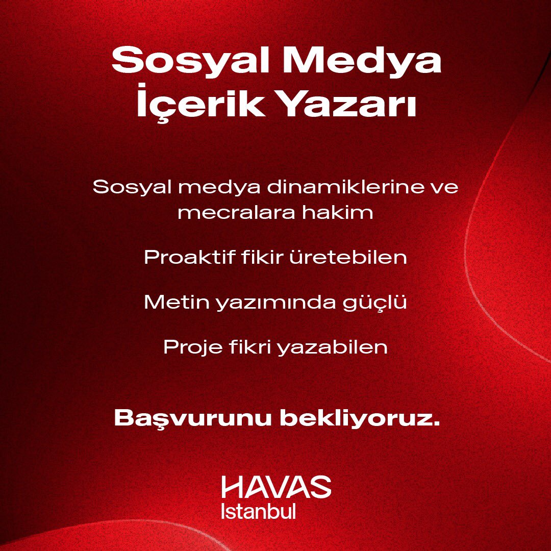 Başvuru için tıklayınız: havas.talentics.app/jobs/95772887-…