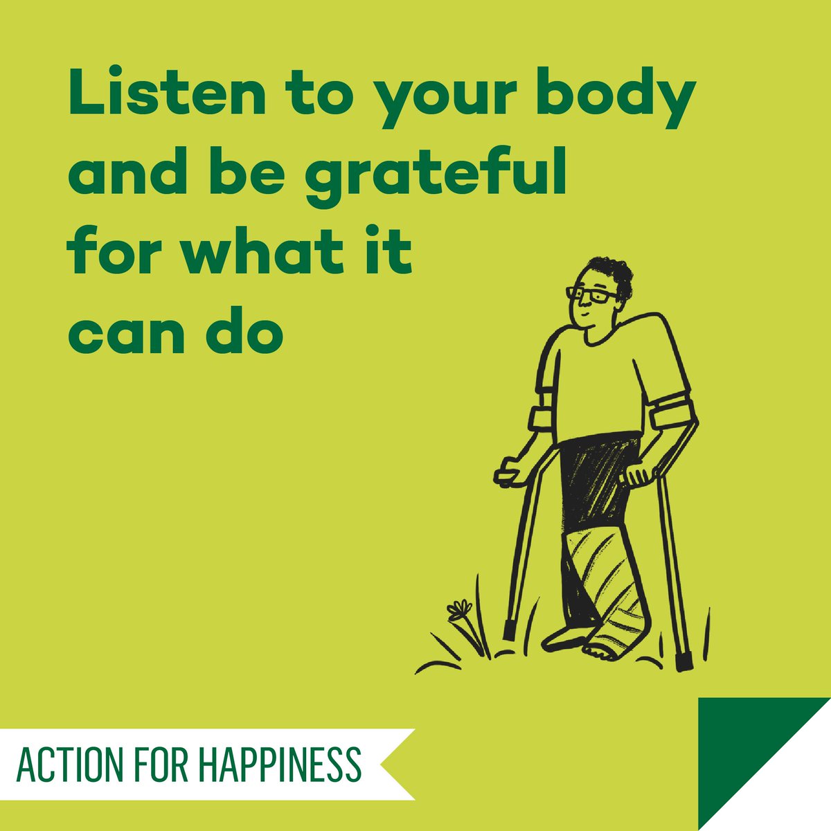 Active April - Day 3: Listen to your body and be grateful for what it can do actionforhappiness.org/active-April #ActiveApril