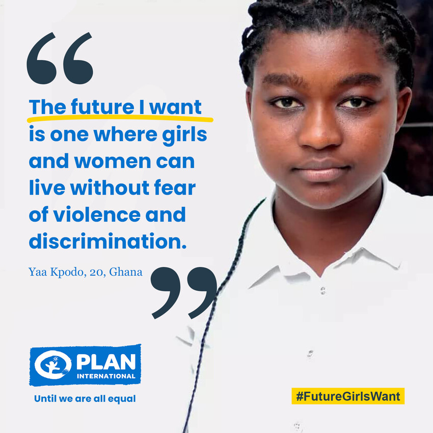 A nursing student from Ghana, Yaa Kpodo campaigns for gender equality in her country. She is part of @SheleadsUN, a group of passionate young advocates that @PlanUNGeneva is supporting to engage in advocacy at the international level. #FutureGirlsWant👉🏿bit.ly/4aEPXbj