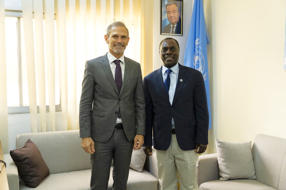IOM #Chad🇹🇩 Chief of Mission @Preyntjens was honored last week to receive the new Resident Coordinator and Humanitarian Coordinator of the United Nations System in Chad, Mr. François Batalingaya.