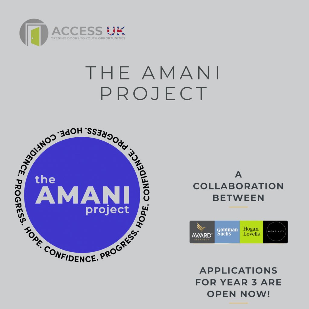 📣 OPPORTUNITY OF THE WEEK 📣 The AMANI Project is back for their 6 month mentoring and employability programme led by AVIARD INSPIRES CIC and run in partnership with Goldman Sachs, Hogan Lovells and Mentivity 🚀 If you or anyone in your network know any young Londoners aged…