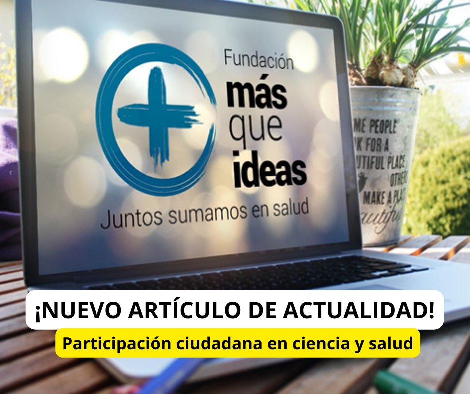 🔬Participación ciudadana en investigación y salud: ¿por qué es importante?

📢Nuevo artículo de reflexión en nuestra web, en el que te contamos el valor de integrar la perspectiva civil en investigación y el trabajo que realizamos desde MÁS QUE IDEAS

fundacionmasqueideas.org/actualidad-par…