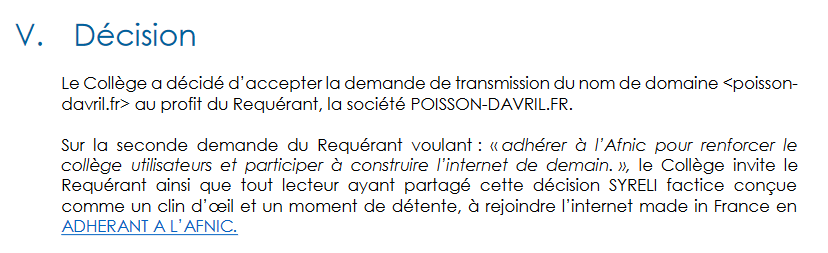 _mikolajek_'s tweet photo. Curieusement, personne ne semble avoir relevé le poisson d'avril de l'@Afnic dans l'un de ses dernières décisions #Syreli.

Par contre, tout le monde peut adhérer, ça ce n'est pas une blague ;-)

https://t.co/DJwnTdZgpJ https://t.co/q3WYItbntD