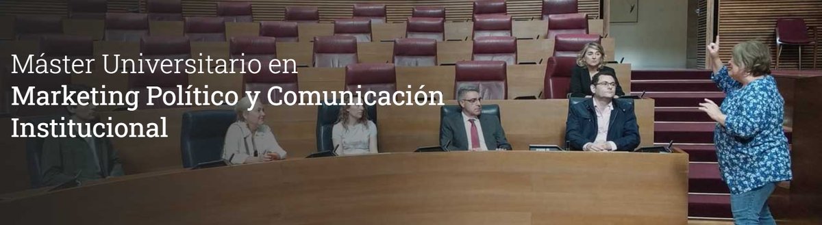 Abierta la inscripción para la 12ª edición de nuestro #Máster #Oficial en marketing político y comunicación institucional 
<a href="/UCV_svm/">Universidad Católica de Valencia</a>, Modalidad híbrida en Valencia. Reserva tu plaza en este enlace ucv.es/oferta-academi…
<a href="/AVAPOL/">AVAPOL</a> <a href="/AVCPconsultors/">AVCP Consultors</a> 
<a href="/_APPV_/">Asociación Profesional de Periodistas Valencianos</a> <a href="/CxEuropa/">Comunicadores por Europa</a> <a href="/mujerperiodista/">Mujeres Periodistas</a>