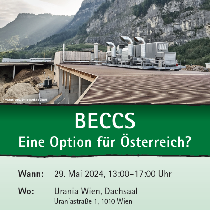 BECCS - Eine Option für Österreich?
📯
Abscheidung + Speicherung von biogenem CO2  (BECCS) kann negative Emissionen bereitstellen und gilt lt <a href="/IPCC_CH/">IPCC</a> &amp; <a href="/IEA/">International Energy Agency</a> als Schlüsseltechnologie zur Erreichung der Klimaziele.
📯
Programm &amp; Anmeldung jetzt online
👉eventmaker.at/oesterreichisc…