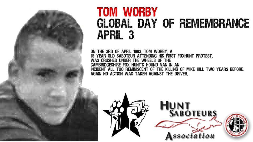 31 years ago today Hunt Saboteur Tom Worby was killed by huntsman Anthony Ball. Never forgotten ♥️ nwhsa.wordpress.com/2020/04/03/in-…