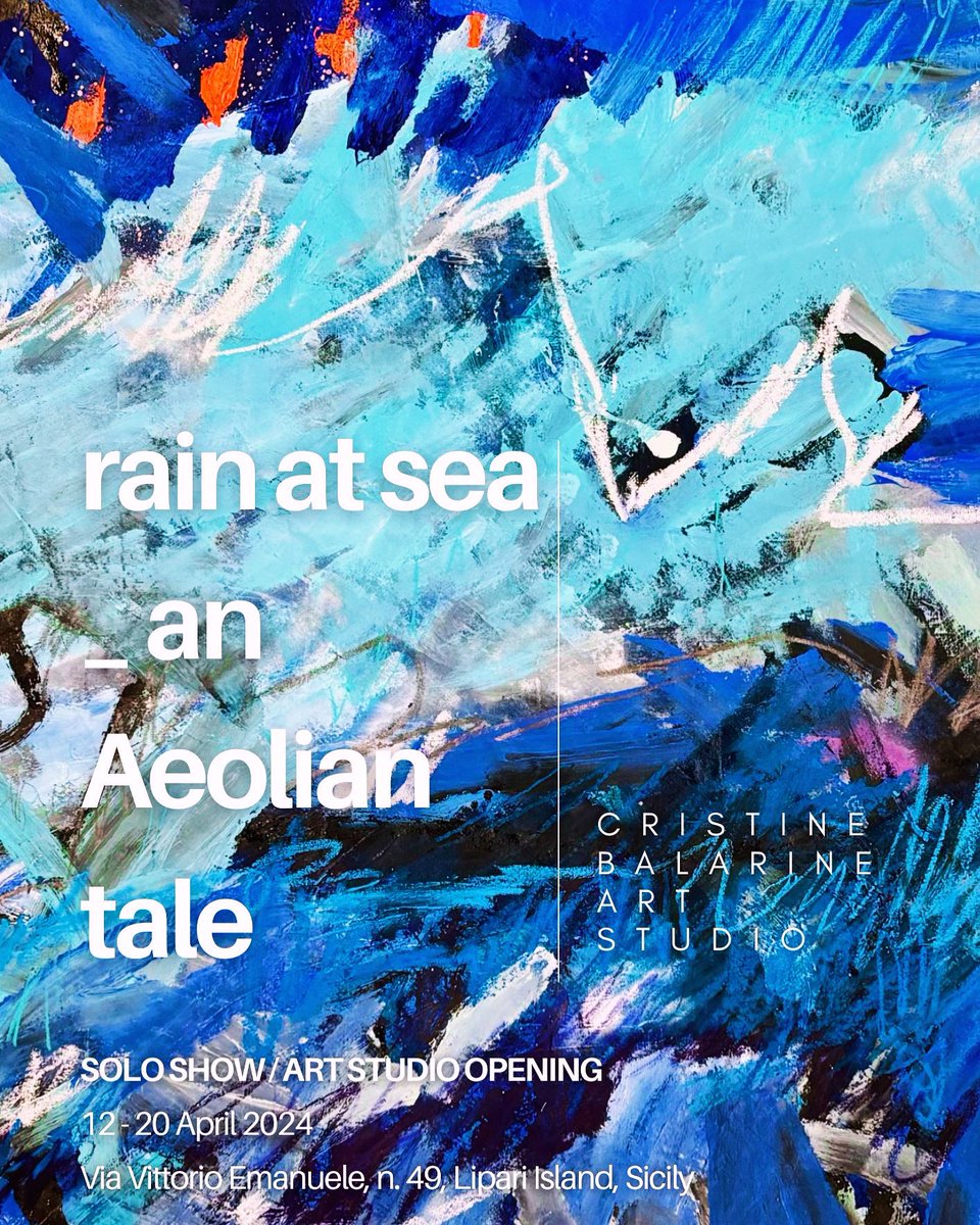 Excited to share my solo show celebrating my studio opening in #sicily 
Come say ciao if you’re around 
#ARTBEAT #lipari #abstractart #artcollector #arteitaliana #isoleeolie #mostradarte #arteastratta #ArtistOnX #NEW #saatchiart #catawiki #sothebys #sicilia #arte