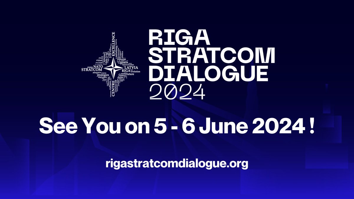 Can #StratCom serve as a vital conduit, forging cohesive narratives to toughen societies and navigate us through turbulent times? This is question we aim to explore at our annual conference Riga StratCom Dialogue 2024 dedicated to the future of #StratCom. rigastratcomdialogue.org