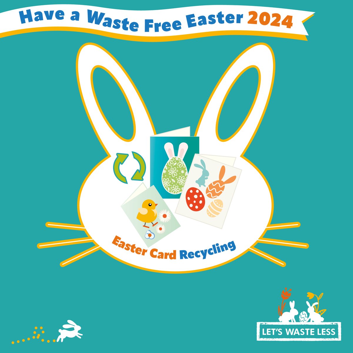 Don't forget to recycle your Easter cards! 🐰♻️ If they have glitter, cut it out for next year. Let's reduce waste together! #letswasteless #wastefreeeaster #recycle #reducewaste 🌼