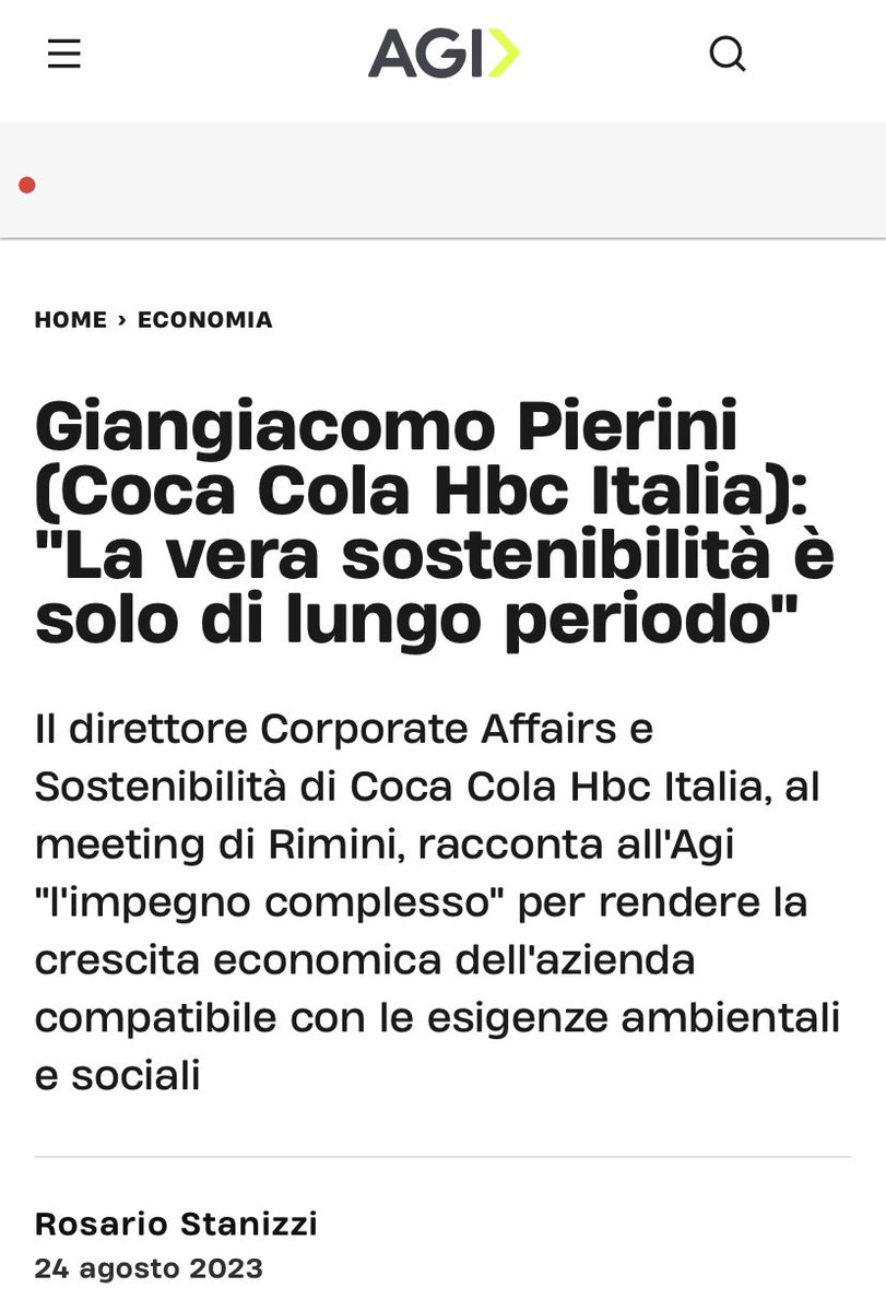 Questo Pierini è il tizio che hanno intervistato e che STRANAMENTE si opponeva alla sugar tax

Nessun conflitto d’interessi eh 🤭

Poi si potrebbe anche discutere della credibilità di uno che parla di Coca Cola e sostenibilità al meeting di Rimini 🤡

#PresaDiretta