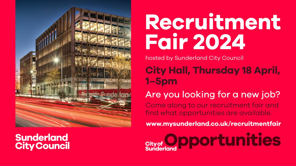 We'll be at @Sunderland City Council's Recuritment Fair this month alongside some fantastic local employers! 

If you're considering a career in teaching, come along to find out what opportunities are on offer! 

mysunderland.co.uk/recruitmentfair