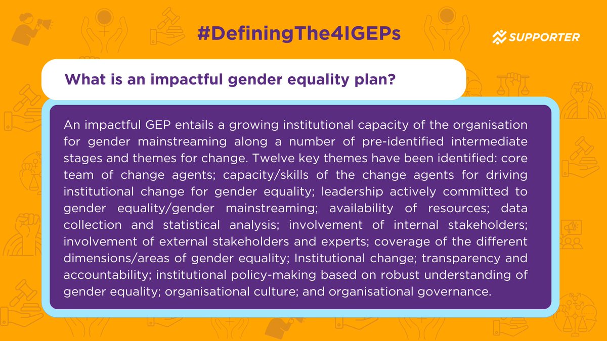 Our SUPPORTERs have defined the 4 attributes to developing transformative #GEPs: impactful, inclusive, innovative, & intersectional. Having a shared understanding of key terms is the first step; the real work lies in translating this knowledge into action. supporter-project.eu/defining-the-4…