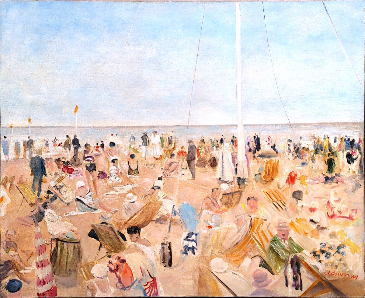 Detail from 'La Plage' by Lucien Adrion 1889-1953 (French) Oil on canvas. 28 x 36 inches. Signed and dated lower right. #lucienadrion #impressionism #postimpressionist #PostImpressionism #beach #french #interiors #interiordesign #art #luxury #luxuryhomes #luxuryinteriors