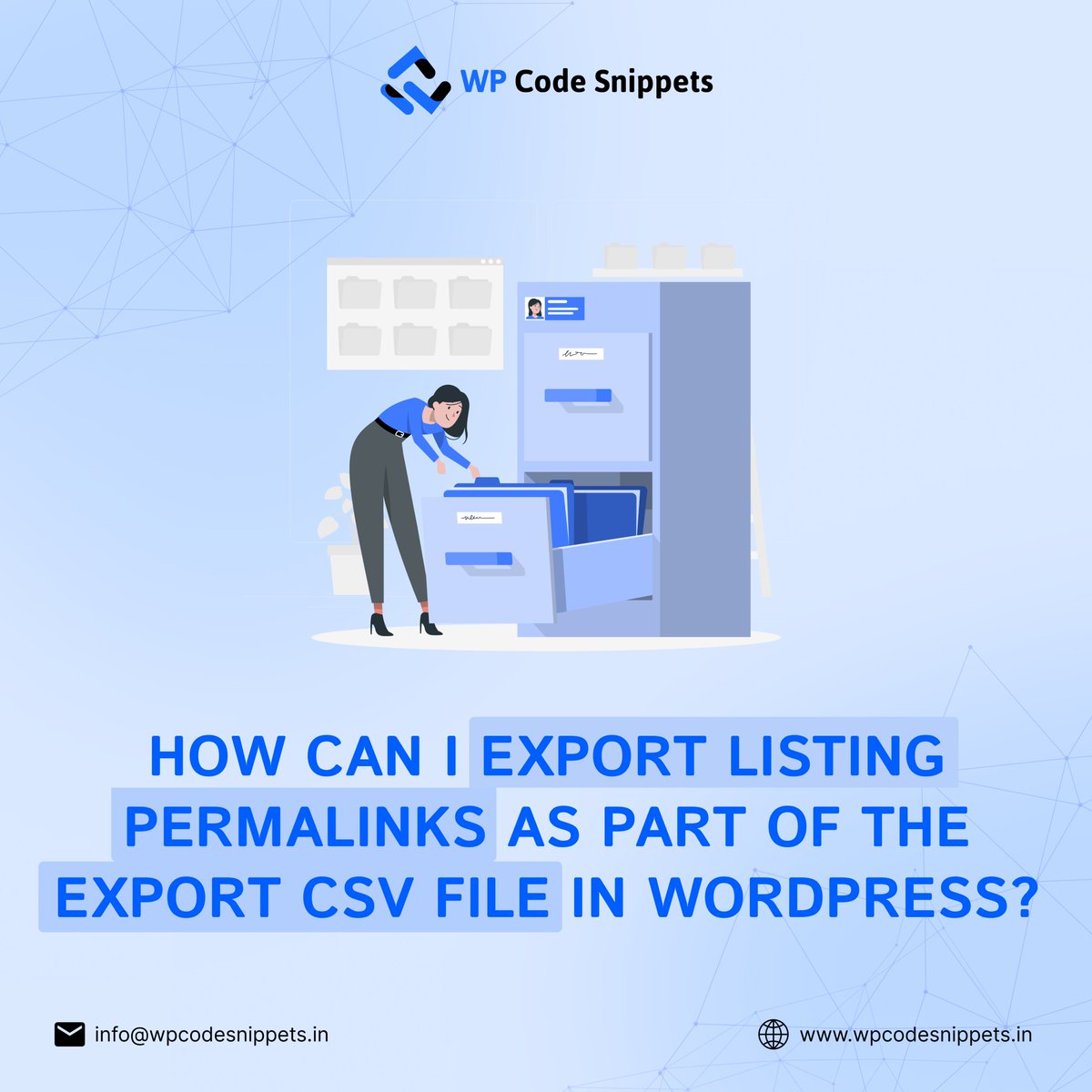 Wp_codesnippets's tweet image. Want to export listing permalinks as part of the export CSV file in WordPress? Our latest snippet simplifies the process for you. Get this handy code directly from our website now and streamline your WordPress development.
wpcodesnippets.in/how-can-i-expo…
#WordPress #code #websites