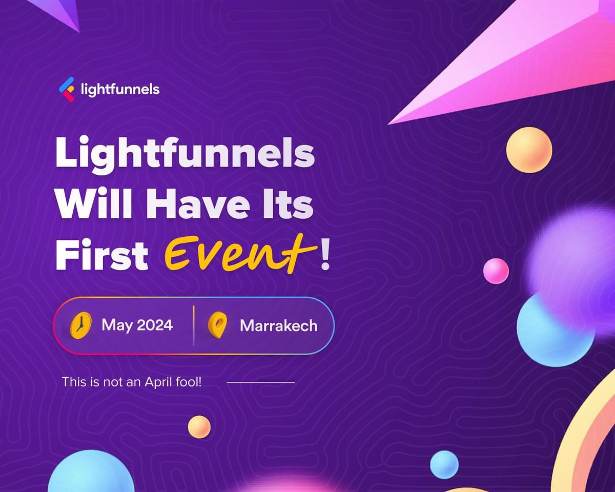 LightFunnels's tweet photo. Save the date!

#lightfunnels https://t.co/67yWj5D9tI