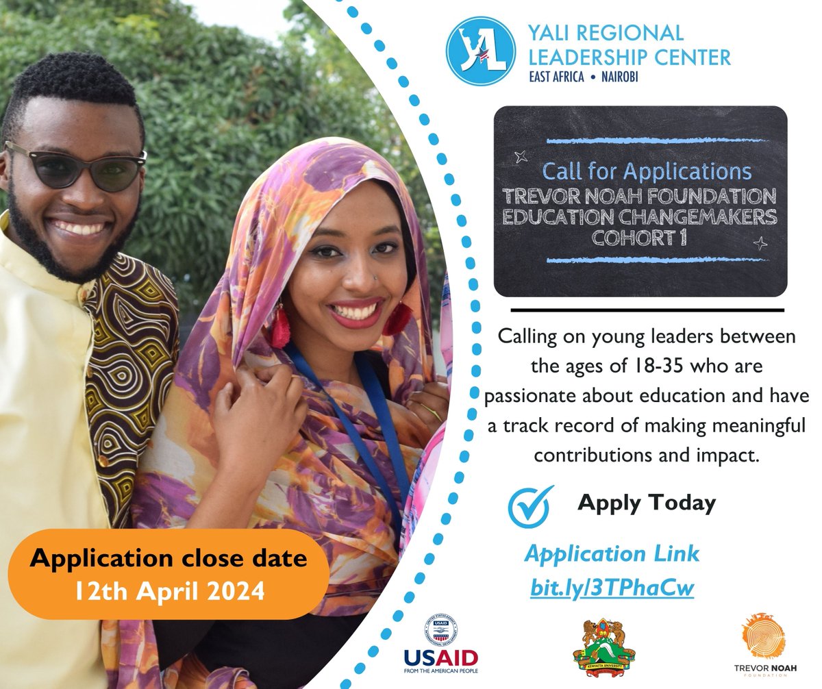 Are you passionate about education and making a real impact? Applications for the @TrevorNoahFdn Education Changemakers Program are now open! Apply now to join us in revolutionizing education: bit.ly/3TPhaCw Follow @YALIRLCEA to learn more.