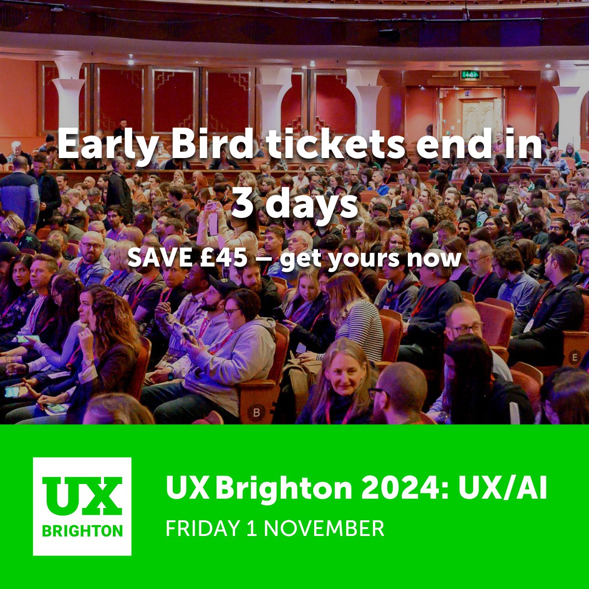 🕒 Early Bird Countdown: Just 3 Days Left to Save £45.00 on UX Brighton 2024 Tickets! 🕒 The countdown is on, and time is of the essence! With only 3 days left, your chance to enjoy Early Bird savings for UX Brighton 2024. Seize this opportunity to immerse yourself in the…