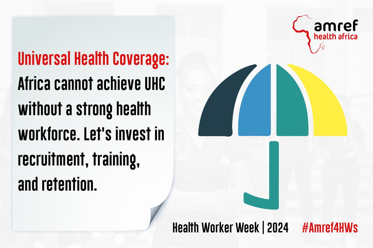 Universal Health Coverage cannot be achieved without a strong health workforce. We urge African governments and stakeholders to invest more in recruitment, training, and retention strategies. #AmrefHealthHeroes #WHWWeek #Amref4HWs #UHCInAfrica @WHO @WHOAFRO