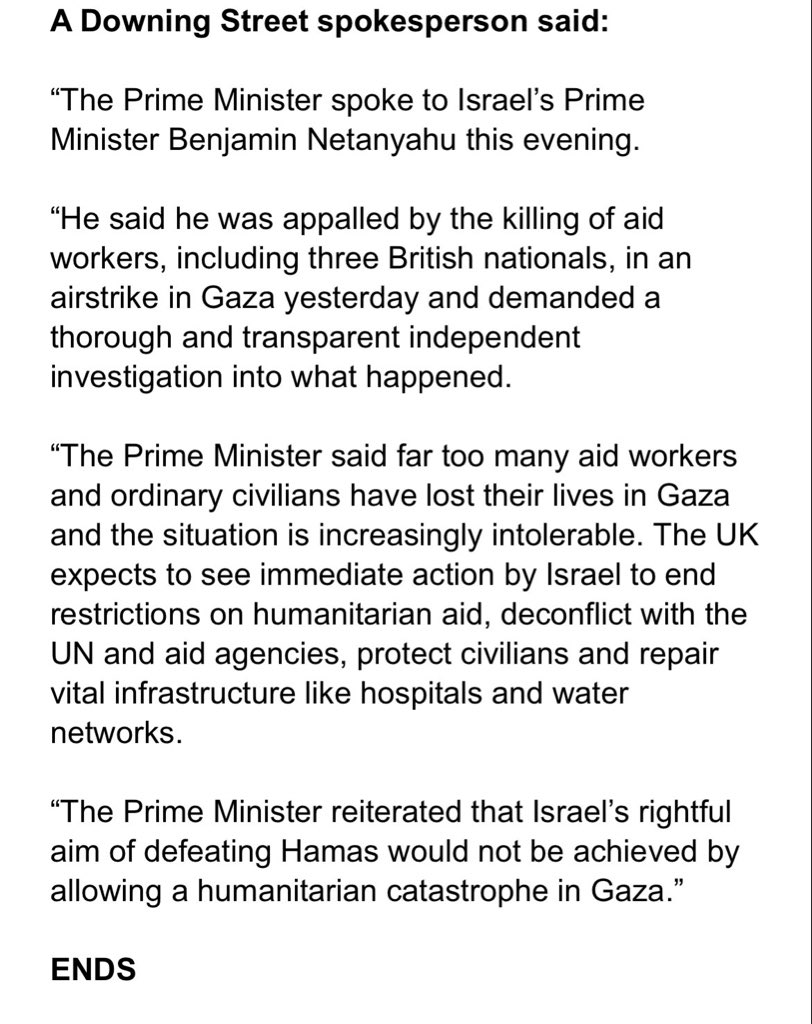 As readouts of calls with leaders of friendly countries go, this is quite something. The Netanyahu Government's conduct of the war in Gaza is doing serious damage to Israel's relationships even with its closest friends