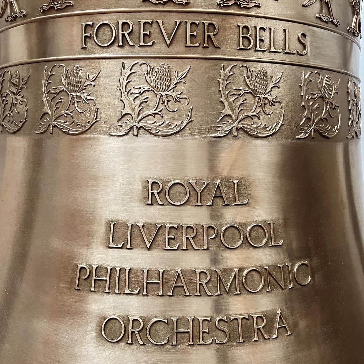 We have some esteemed visitors from Royal @liverpoolphil - two of their @TheForeverBells The bells will feature at @the_halle Adès Conducts Tippett, 6 Apr. See pics with addition of our colleague Nathan to give a sense of scale🔔🔔 Forever Bells info - bit.ly/3vEzWU2