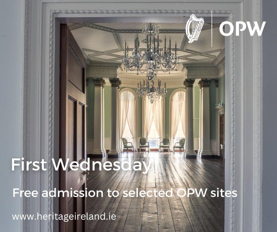 If you're still enjoying a few days off, today's a good day to visit us! It's the first Wednesday of the month & admission to the Castle & to selected OPW sites is free today. Enjoy a guided tour or a self-guided visit. Last admissions 4.15pm. @HeritageIreOPW @RathfarnhamV