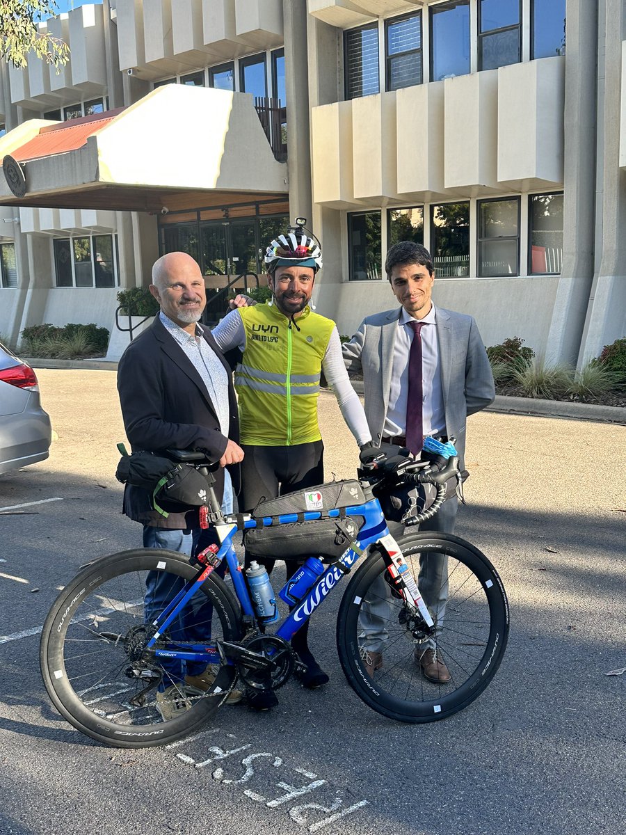 This morning we wished good luck to <a href="/omardifelice/">Omar Di Felice</a> Italian extreme pro cyclist who is currently leading the Indian Pacific Wheel Race 2024, a solo competition from Perth to Sydney.